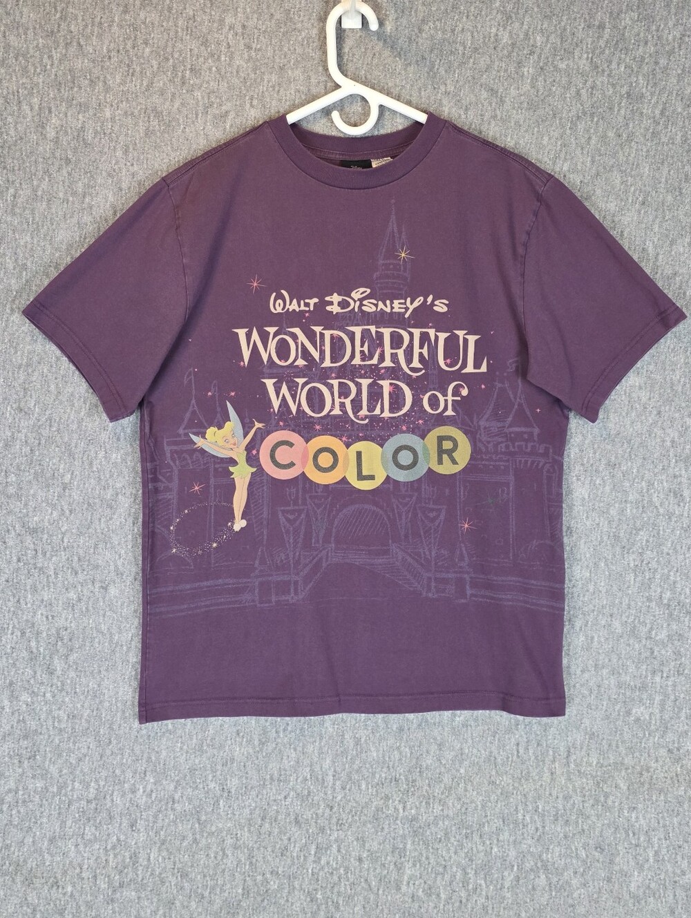 Disney Parks 100 Wonderful World Of Color Tinkerbell T-Shirt Purple Medium